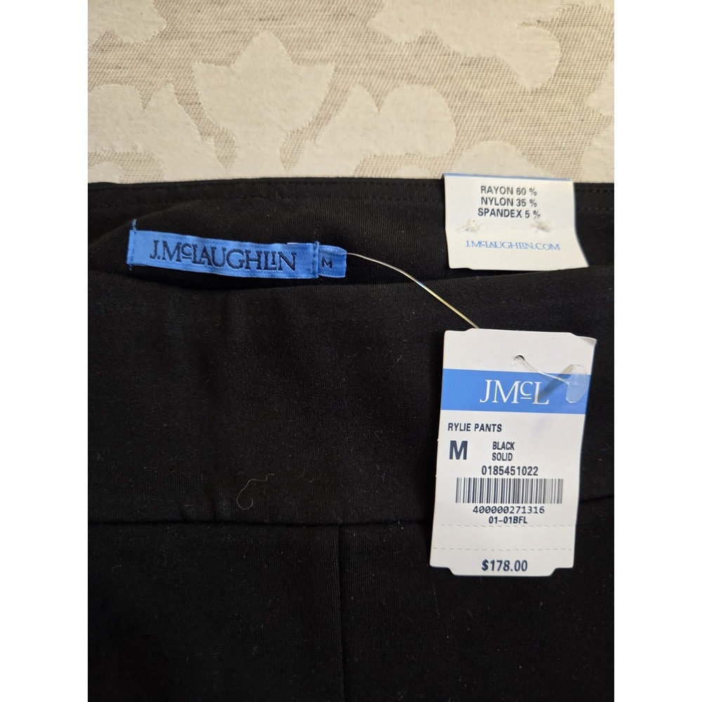 J.McLaughlin Wms Rylie Pull On Pants Bainbridge Knit Jersey Black Sz M NEW! $178 - Picture 10 of 16
